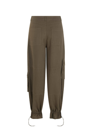 a-pair-of-olive-green-cargo-jogger-pants-with-side-flap-pockets-and-elasticized-ankle-cuffs-shown-against-a-plain-white-background